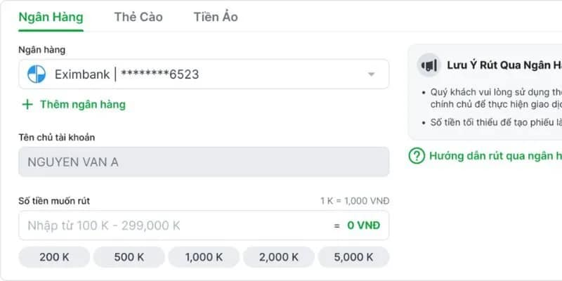 Rút tiền miễn phí với 4 bước